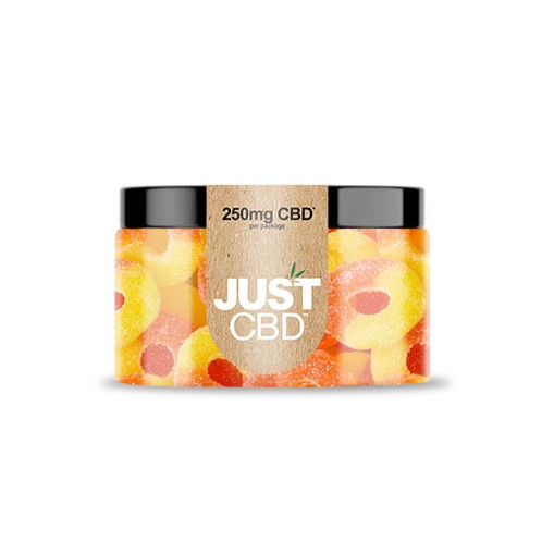 JustCBD Kummikud Virsik Sõrmused 250 mg - 3000 mg CBD