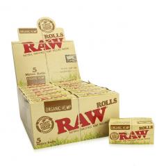 RAW Organic Hemp Slim rolls Rolling papers, 5m - 24 pcs