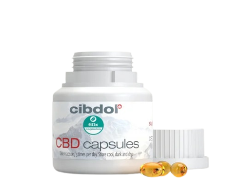 Cibdol Gelinės kapsulės 5% CBD, 500 mg CBD, 60 kapsulių