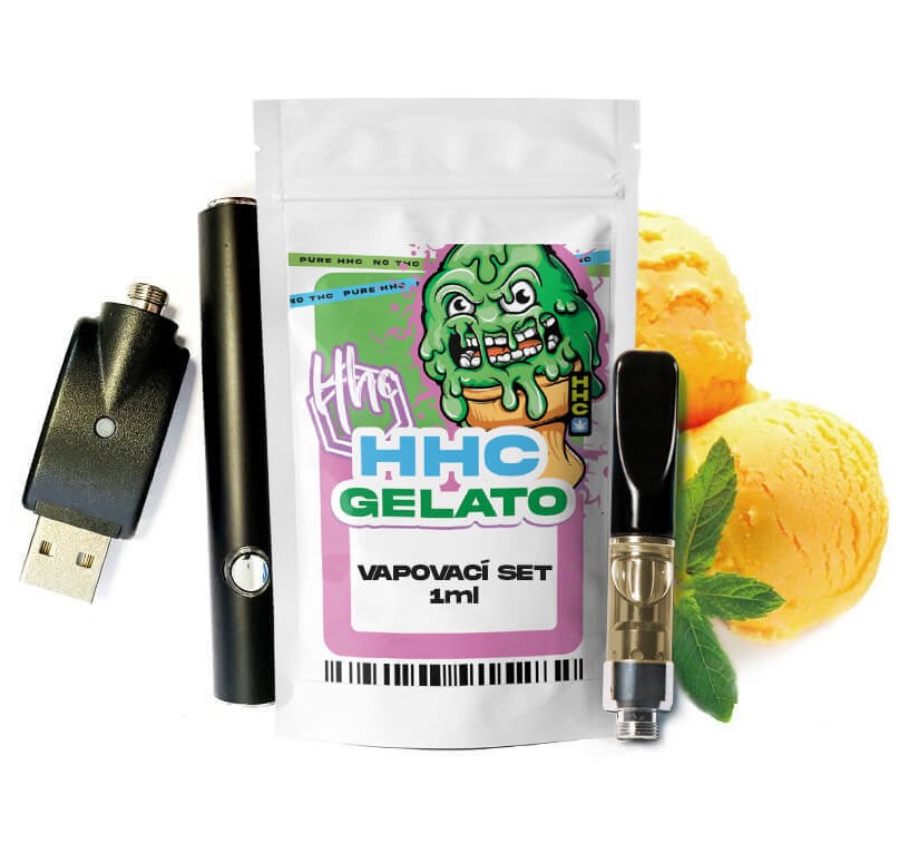 Czech CBD HHC komplekta akumulators + kasetne Gelato, 94 %, 1 Jr