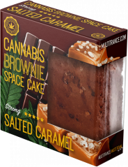 Paquete Deluxe de Brownie de Caramelo Salado con Cannabis (Fuerte Sabor Sativa) - Caja (24 paquetes)