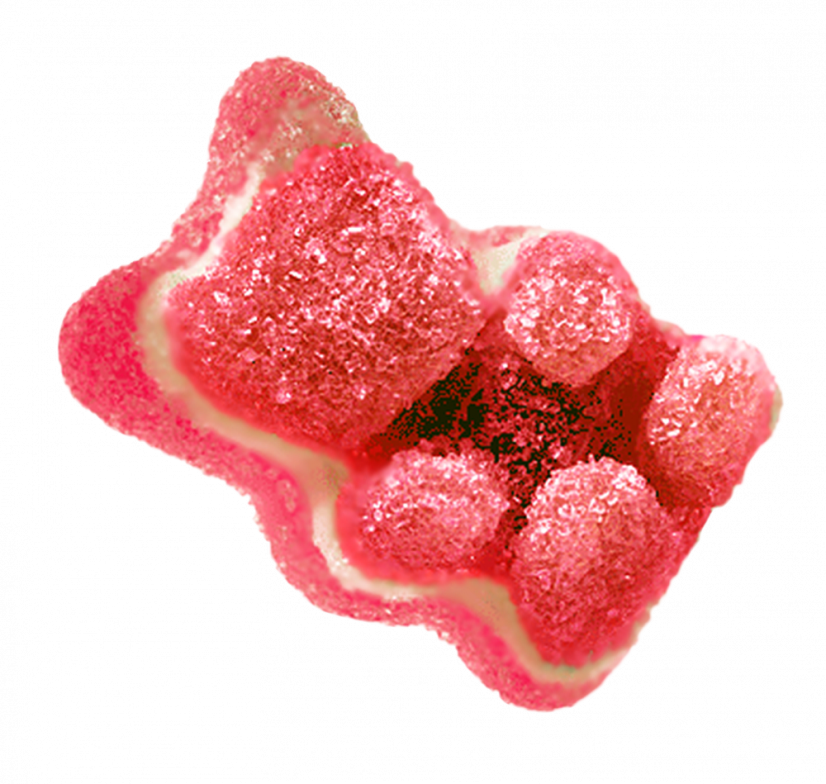 Bubbly Billy Buds Strawberry Flavored CBD Gummy Bears (300 mg), 40 poser i kartong