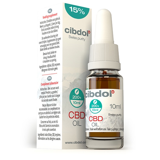 Cibdol CBD 15% を含むオリーブオイル、1380mg、10m