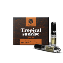 Happease Tropical Sunrise cartridge 1200 mg, 85% CBD, 2ks x 600 mg