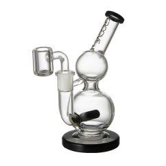 Groove Micro Round Glass Rig, прозрачен и черен