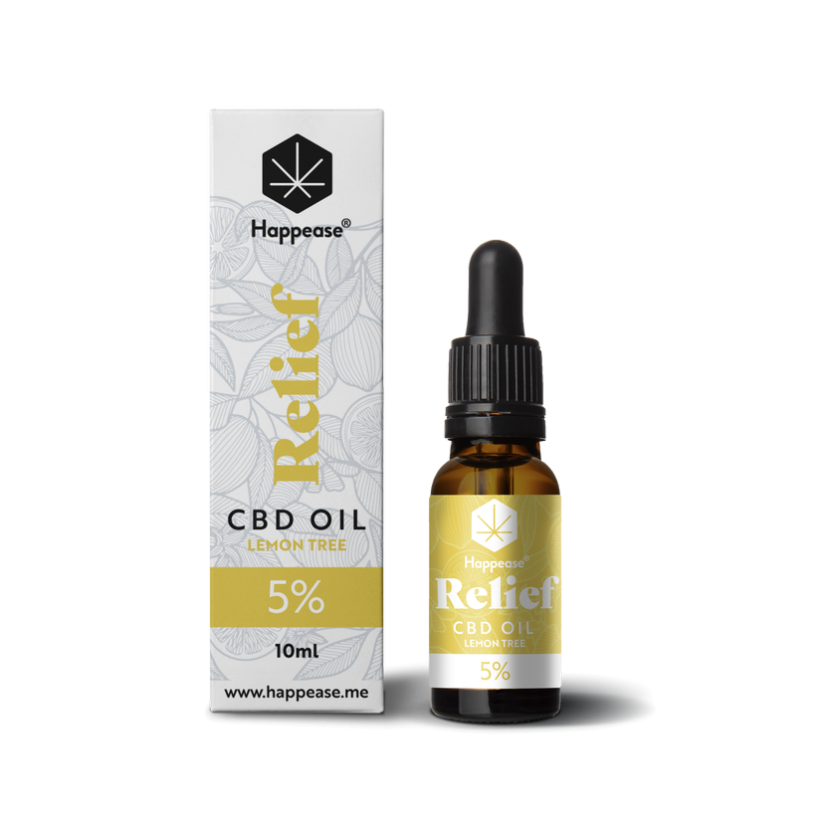 Happease Relief CBD-Öl Zitronenbaum, 5 % CBD, 500 mg, 10 ml