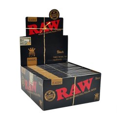 Papéis RAW pretos kingsize slim - pacote com 50