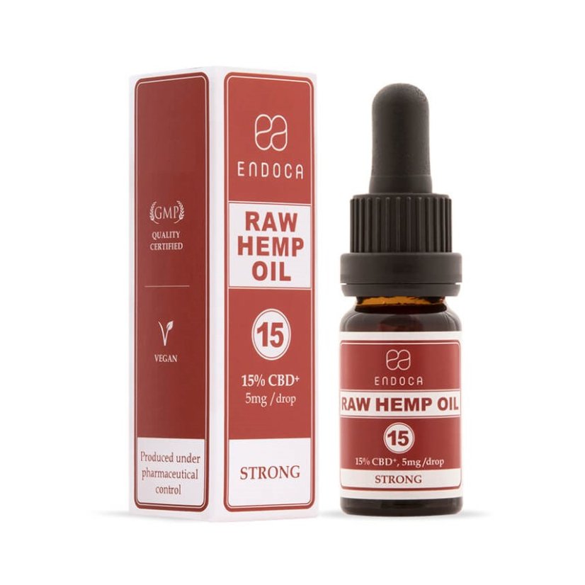 Endoca RAW Hemp Oil 1500 mg CBD + CBDa (15%), 10 ml