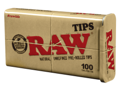 RAW Pre-rolled Tips Tin (100 pcs) - BOX, 6 pcs cans