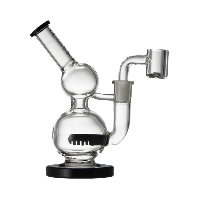 Groove Micro Round Glass Rig, Clear and Black