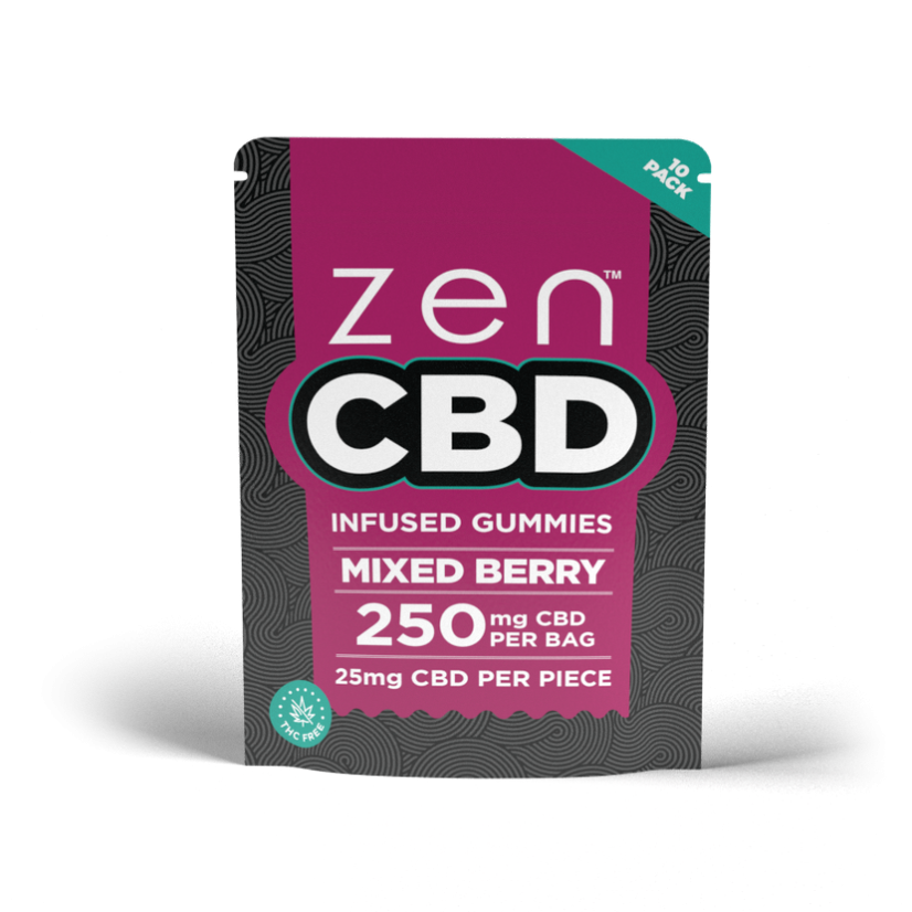 ZEN CBD Gummies - Mixed Berry, 250mg, 10 pcs, display box 10 pcs