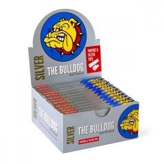 The Bulldog Original Silver King Size Slim Rolling Papers + Dicas, 24 unidades / display