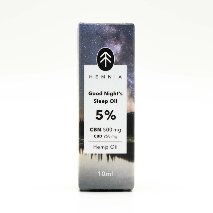 Hemnia Гоод Нигхт´с Слееп уље конопље 5%, 500 мг ЦБН, 250 мг ЦБД, 10 мл
