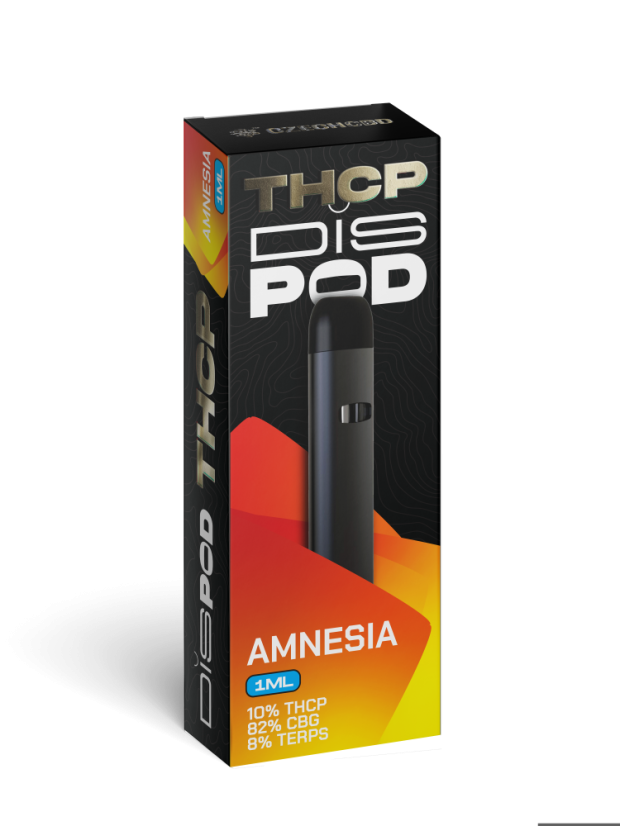 Czech CBD THCP Vape Pen disPOD Amnesia 10% THCP, 82% CBG, 1 ml