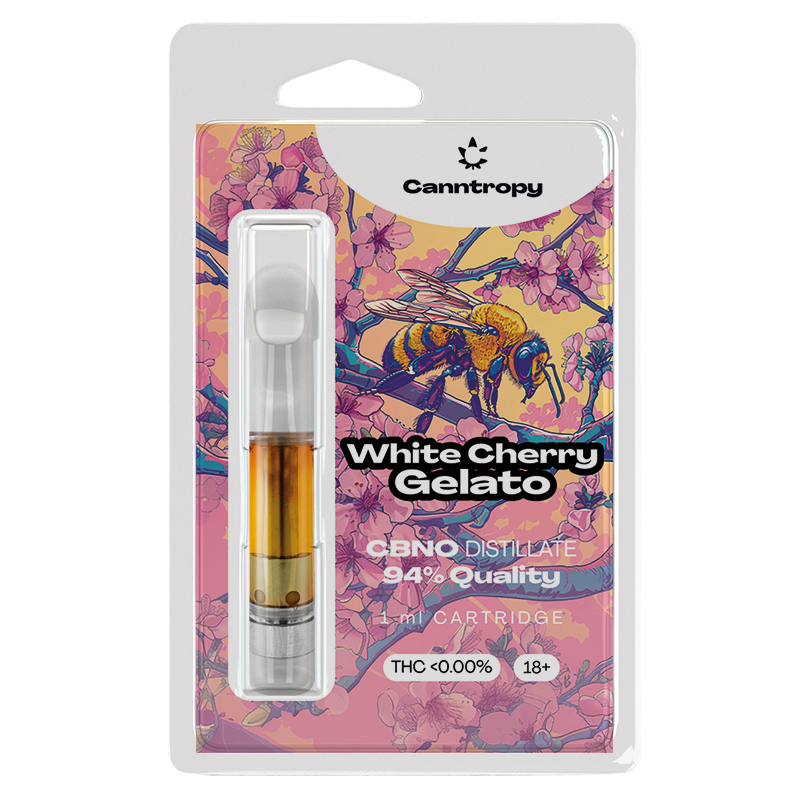 Canntropy Kartusz CBNO White Cherry Gelato, jakość CBNO 94%, 1 ml