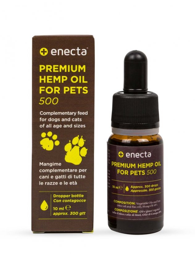 Enecta CBD konopljino olje za živali 5%, 500 mg, 10 ml
