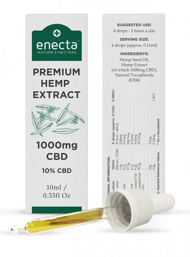 Enecta Aceite de cáñamo CBD 10%, 1000 mg, 10 ml