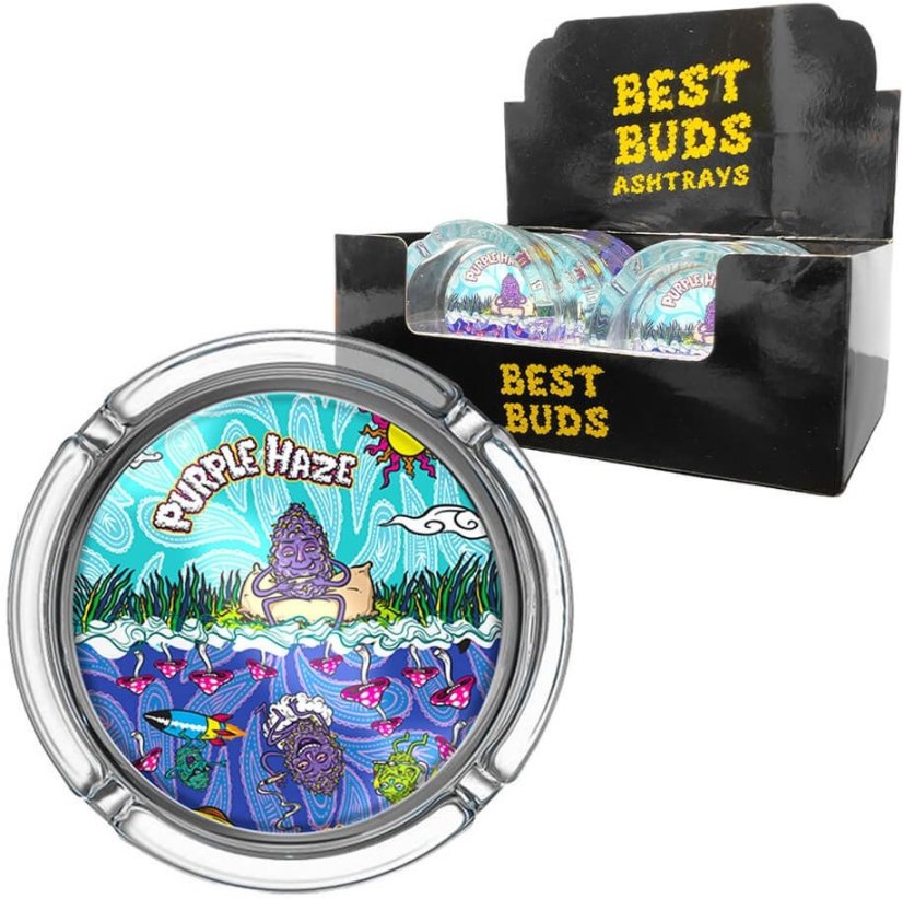 Best Buds Маленькі скляні попільнички Purple Haze (6шт/дисплей)