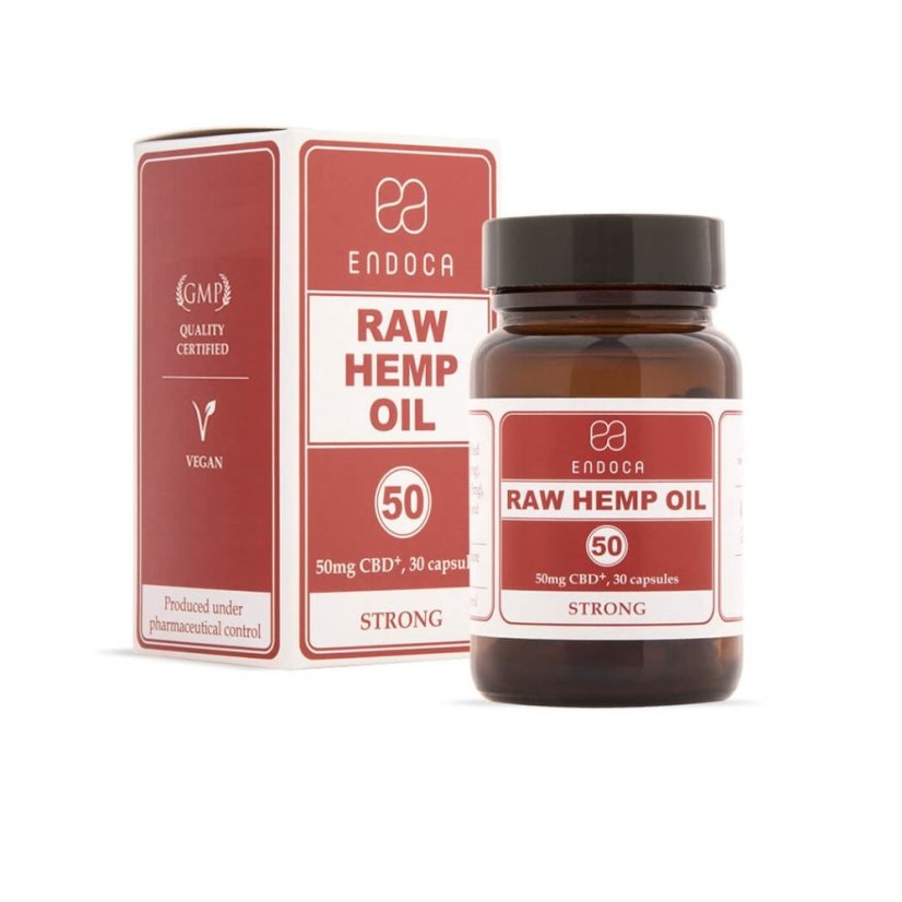 Endoca RAW Hemp Oil Capsules 1500 mg CBD + CBDa, 30 pcs