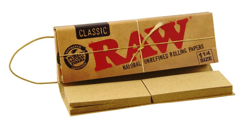 RAW Nebalināts klasisks Pazinēja īsie papīri, izmērs 1 ¼ + filtri - 24 gab kastītē