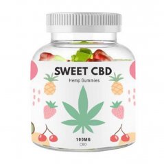 Sweet CBD Gomitas, Cereza, Kiwi, Piña, Fresa 100 mg CBD, 20 uds x 5 mg, 60 g