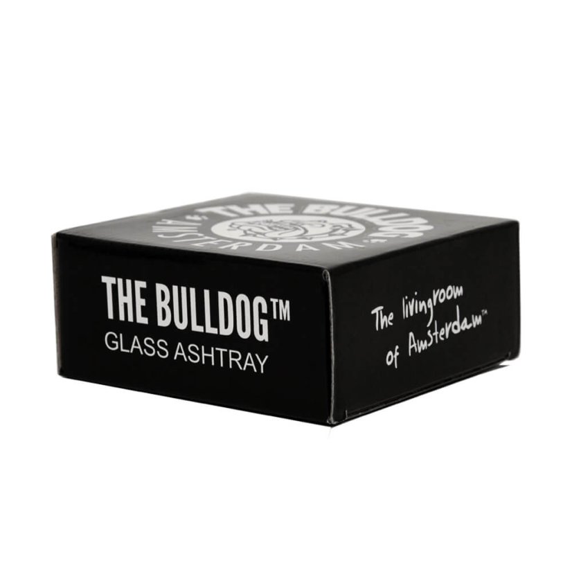 Originalni črno-beli stekleni pepelnik Bulldog