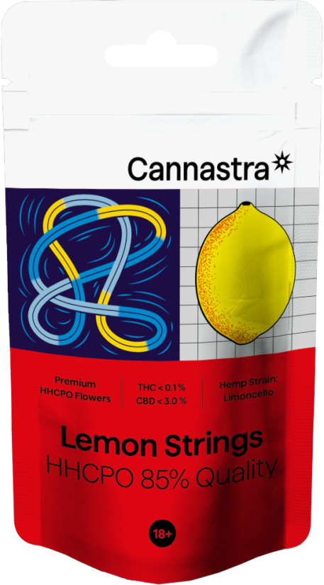 Cannastra HHCPO Flower Lemon Strings, HHCPO 85% kvalitet, 1g - 100g