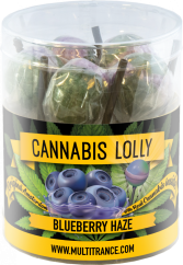 Cannabis Blueberry Haze Lollies – Presentförpackning (10 Lollies), 24 lådor i kartong