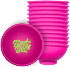 Best Buds Silicone Mixing Bowl 7 cm, Pink with Green Logo (12pcs/bag)