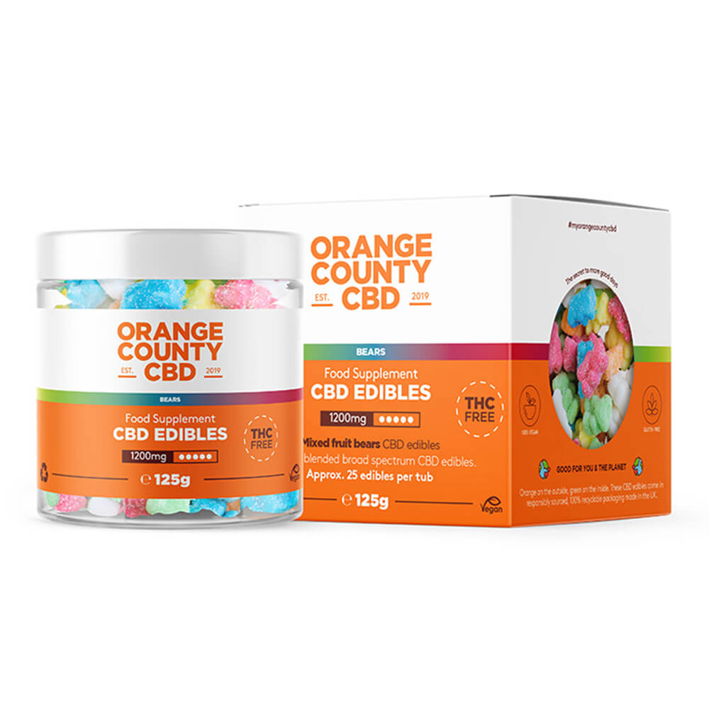 Orange County CBD グミベア、1200 mg CBD、125 g