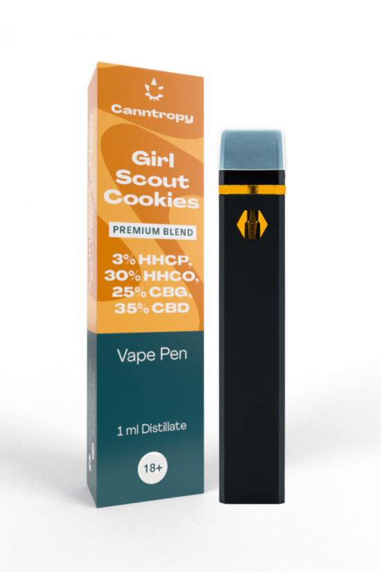 Canntropy HHC-PO Blend Vape Pen Girl Scout Cookies, HHC-P 3%, HHC-O 30%, CBG 25%, CBD 35%, 1 ml