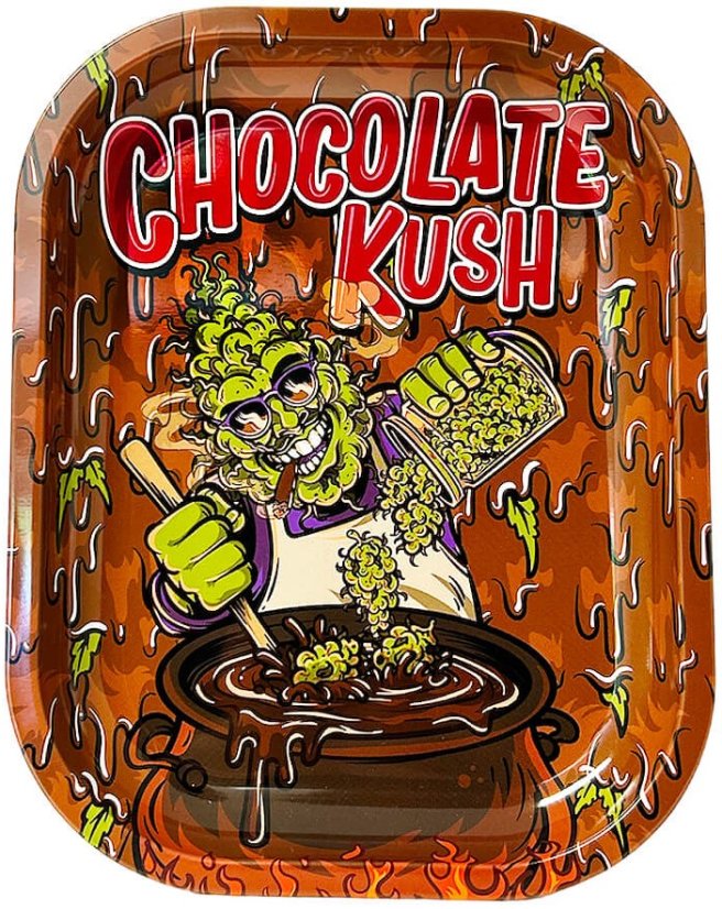 Best Buds Ċikkulata Kush Metal Rolling Trey Żgħir, 14x18 ċm