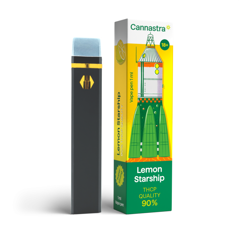 Cannastra THCP Vape Pen Lemon Starship, THCP 90% ποιότητα, 1 ml