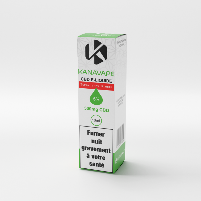 Kanavape Aardbei Diesel vloeistof, 10 %, 1000 mg CBD, 10 Jr