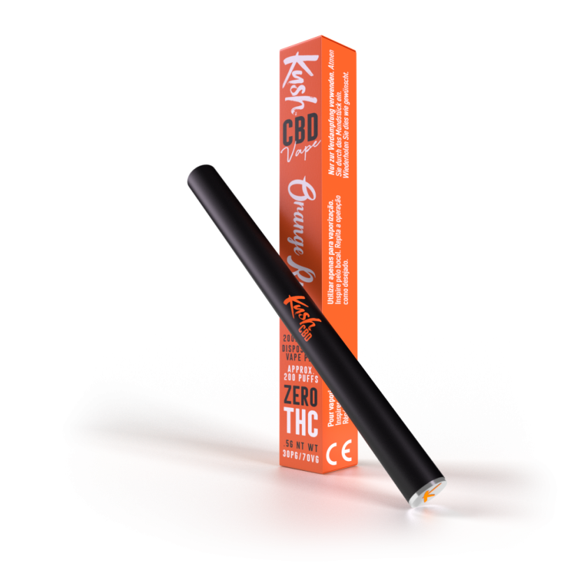 Kush Vape CBD Vaporizer Pen, Orange Runtz, 200 mg CBD - 20 kpl / laatikko