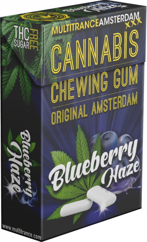 Cannabis Blueberry Haze Chewing Gum (Sugar Free) – Display Container (20 boxes)