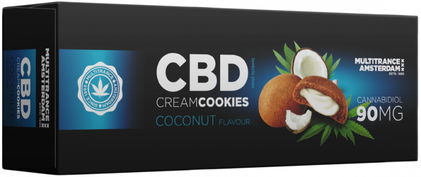 CBD piškoti s kokosovo smetano (90 mg) - karton (18 paketov)