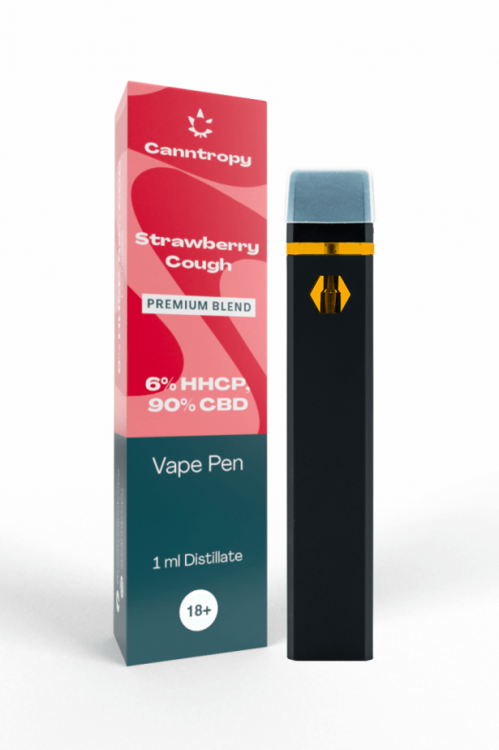 Canntropy HHC-PO Blend Vape Pen Tos de fresa, HHC-P 6%, CBD 90%, 1 ml