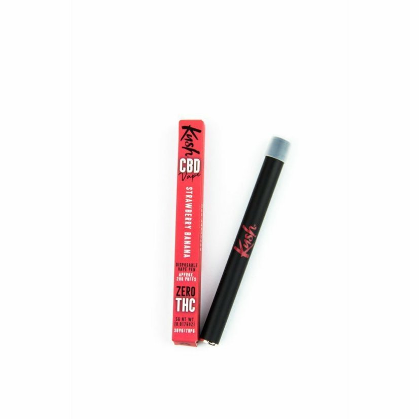 Kush Vape CBD Vaporizer Pen, Erdbeer-Banane, 200 mg CBD – 20 Stück/Box