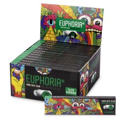 Euphoria King Size Slim Vibrant Rolovací Papírky + Filtry - Box of 24 ks