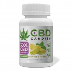 Euphoria Caramelos CBD Limón y hierbas 300 mg CBD, 30 uds x 10 mg