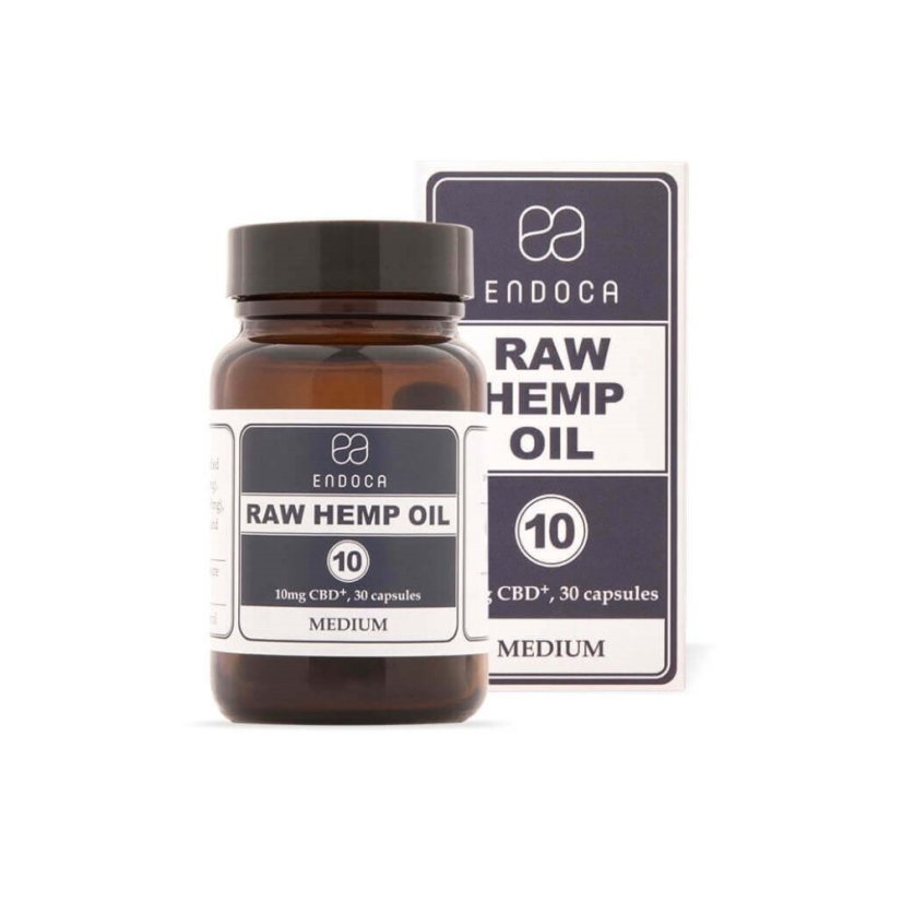 Endoca RAW Hemp Oil Capsules 300 mg CBD + CBDa, 30 pcs