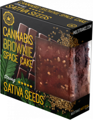 Kannabisbrúnkaka með Sativa Seeds Deluxe pakkning (sterkt bragð) - Askja (24 pakkar)