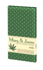 Euphoria Mary & Juana milk chocolate with cannabis seeds (32 % cocoa), 80 g - 15 pcs