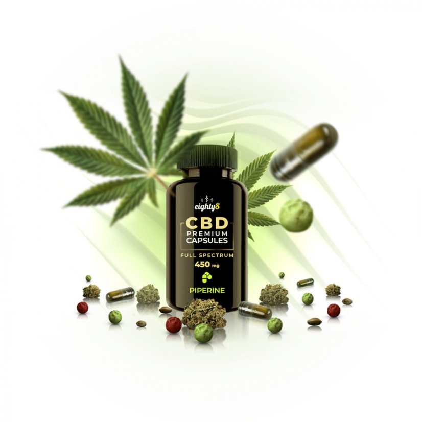 Eighty8 Capsules Cbd & Pipérine 30 pcs x 15 mg - 450 mg