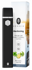 Hemnia Pluma vaporizadora funcional Awakening Premium - 60% CBG, 40% CBD, limón, menta, té verde, 1 ml