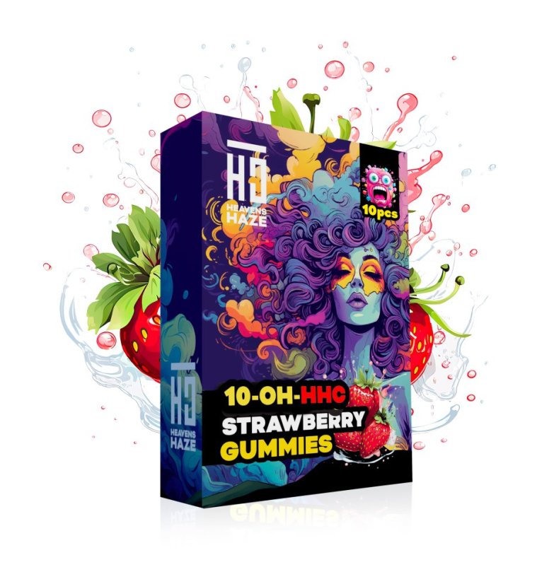 Heavens Haze 10-OH-HHC Gummies Strawberry, 10 бр.