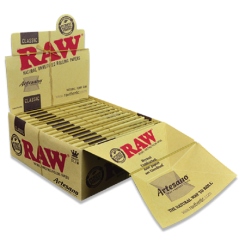 RAW ペーパー Classic Artesano キングサイズ スリム + チップ - ボックス、15 個