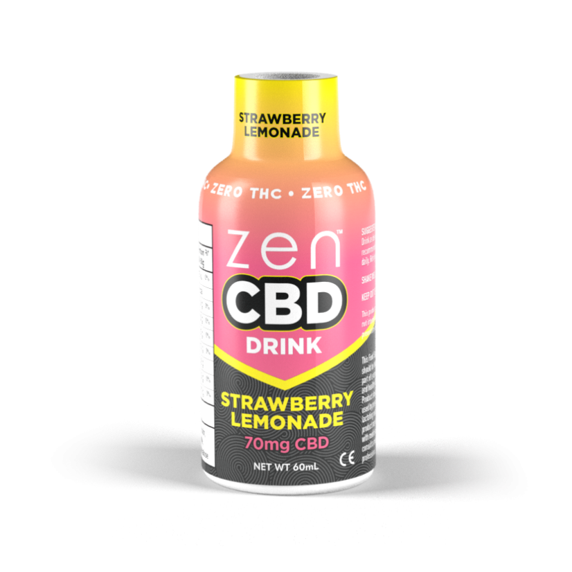 ZEN CBD Drink - Jahodová limonáda, 70 mg, 60 ml, 10 ks box