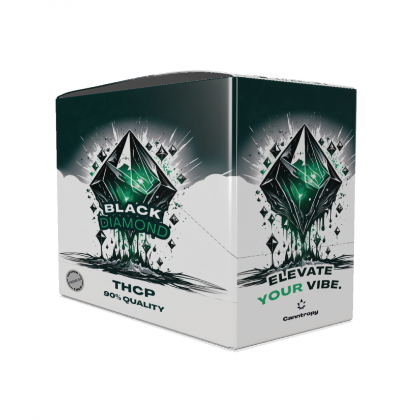 Canntropy THCP Vape Pen Black Diamond, THCP 90% chất lượng, 1ml - Hộp trưng bày, 10 chiếc